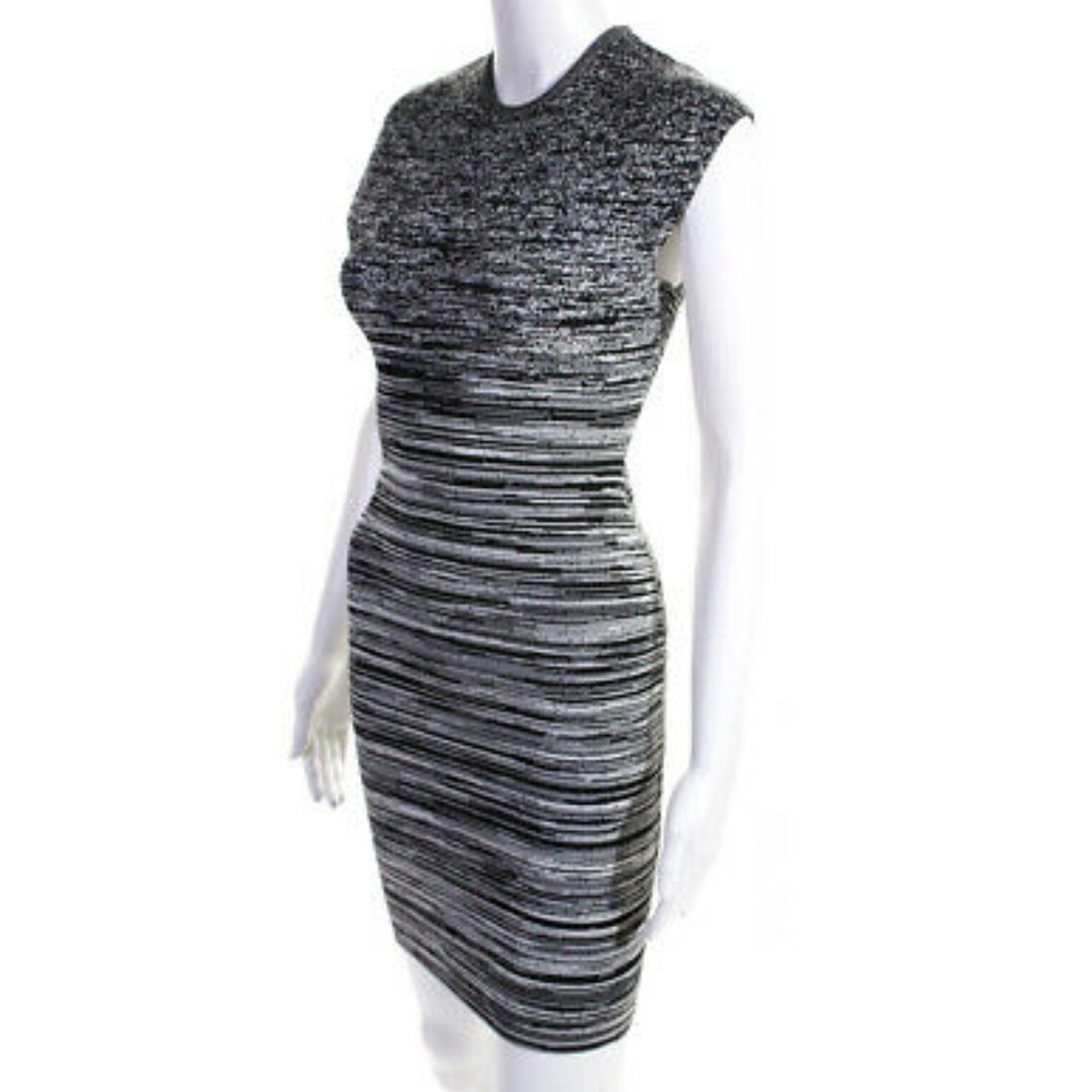 Alexander Wang Cap Crew Printed Bodycon Grey Med